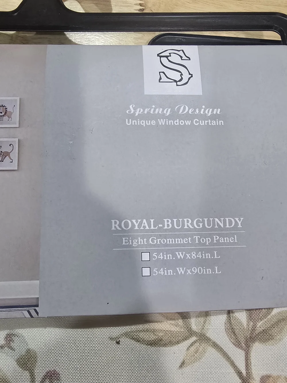 Royal Burgundy Floral Grommet Curtain Panel - Cream & Burgundy Very Elegant